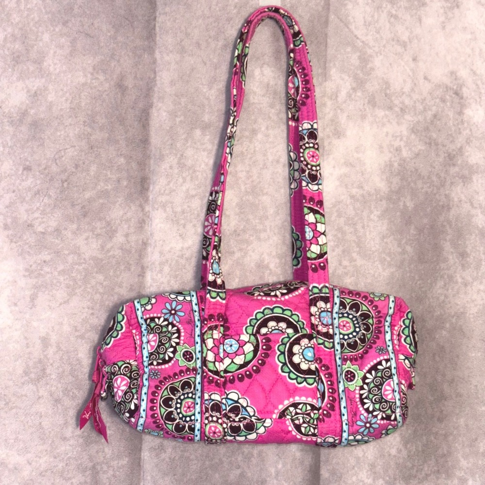 NWOT Retired Vera Bradley Quilted Cupcake Pink Duffel Barrel Bag
